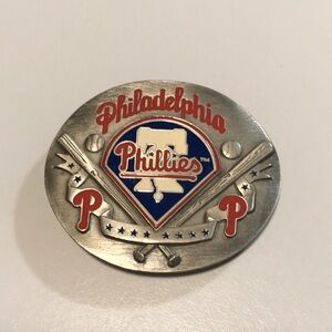 Vintage 1993 Siskiyou Philadelphia PHILLIES enamel MLB Belt Buckle - red & blue